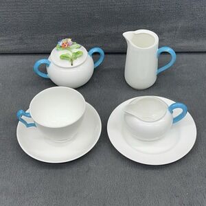 CROWN STAFFORDSHIRE BONE CHINA FLORAL  SUGAR BOWL , CREAMER, Tea/Coffee Pot & Cu